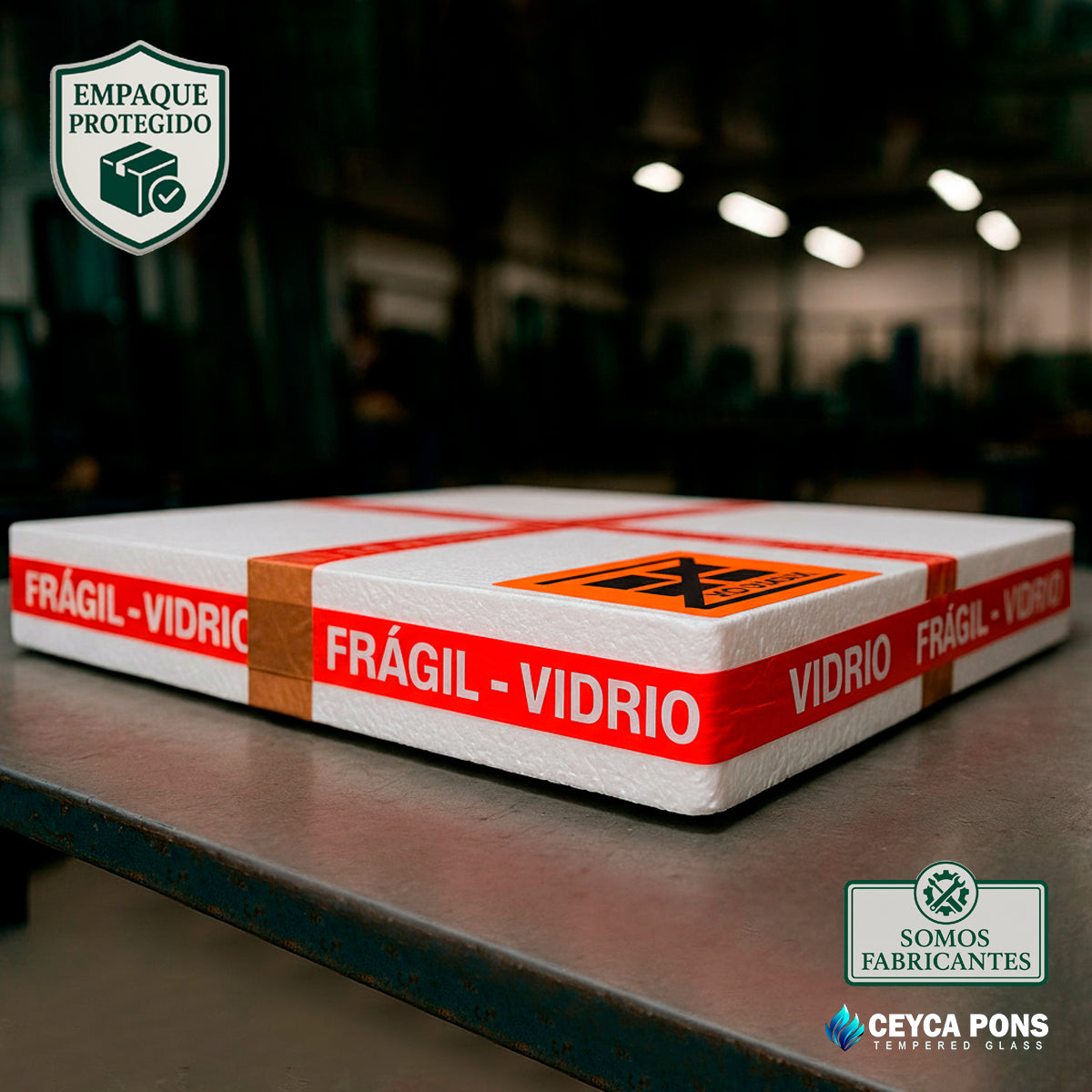 CEYCAPONS Cubierta Rectangular Vidrio Claro Templado 103x80cm