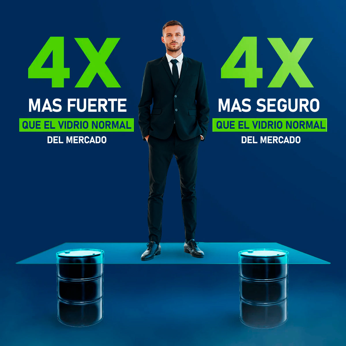 Cubierta Rectangular Vidrio Claro Templado 120x75cm