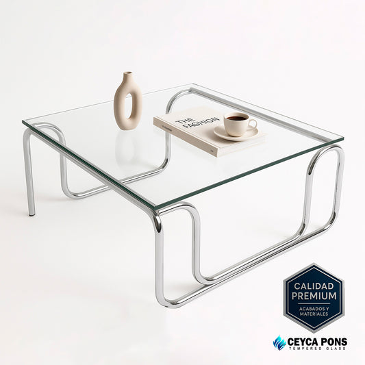 CEYCAPONS Cubierta Cuadrada de Vidrio Templado Claro 50x50cm