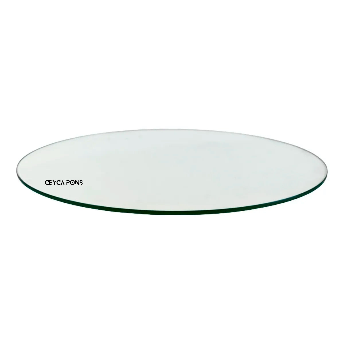 Cubierta Circular Vidrio Claro Templado de Ceyca Pons, diseño resistente y elegante para mesas.