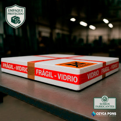 CEYCAPONS Cubierta Rectangular Vidrio Claro Templado 100x80cm