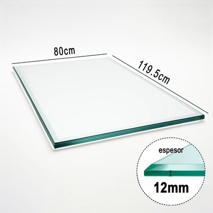 Cubierta Rectangular Vidrio Claro Templado 119.5x80cm