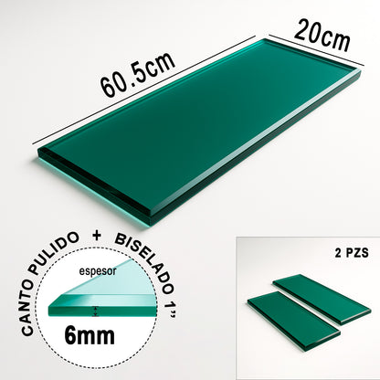 Repisa Rectangular Vidrio Tintex Templado 60.5x20cm