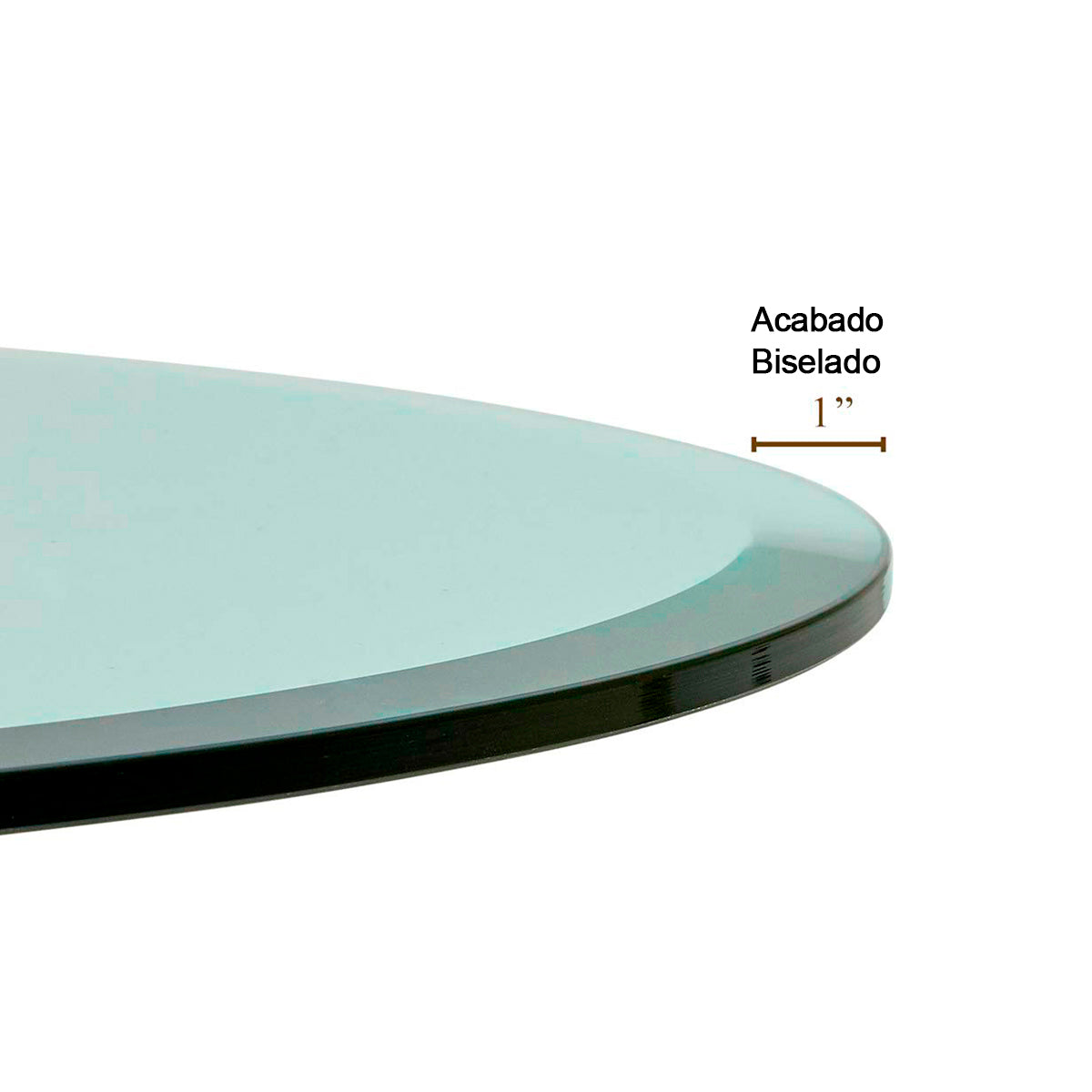 Cubierta Circular Vidrio Claro Templado 100cm Diámetro con acabado biselado de 1 pulgada para protección Duratop.