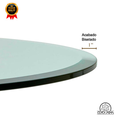 Cubierta Circular Vidrio Claro Templado Biselado - CEYCA PONS