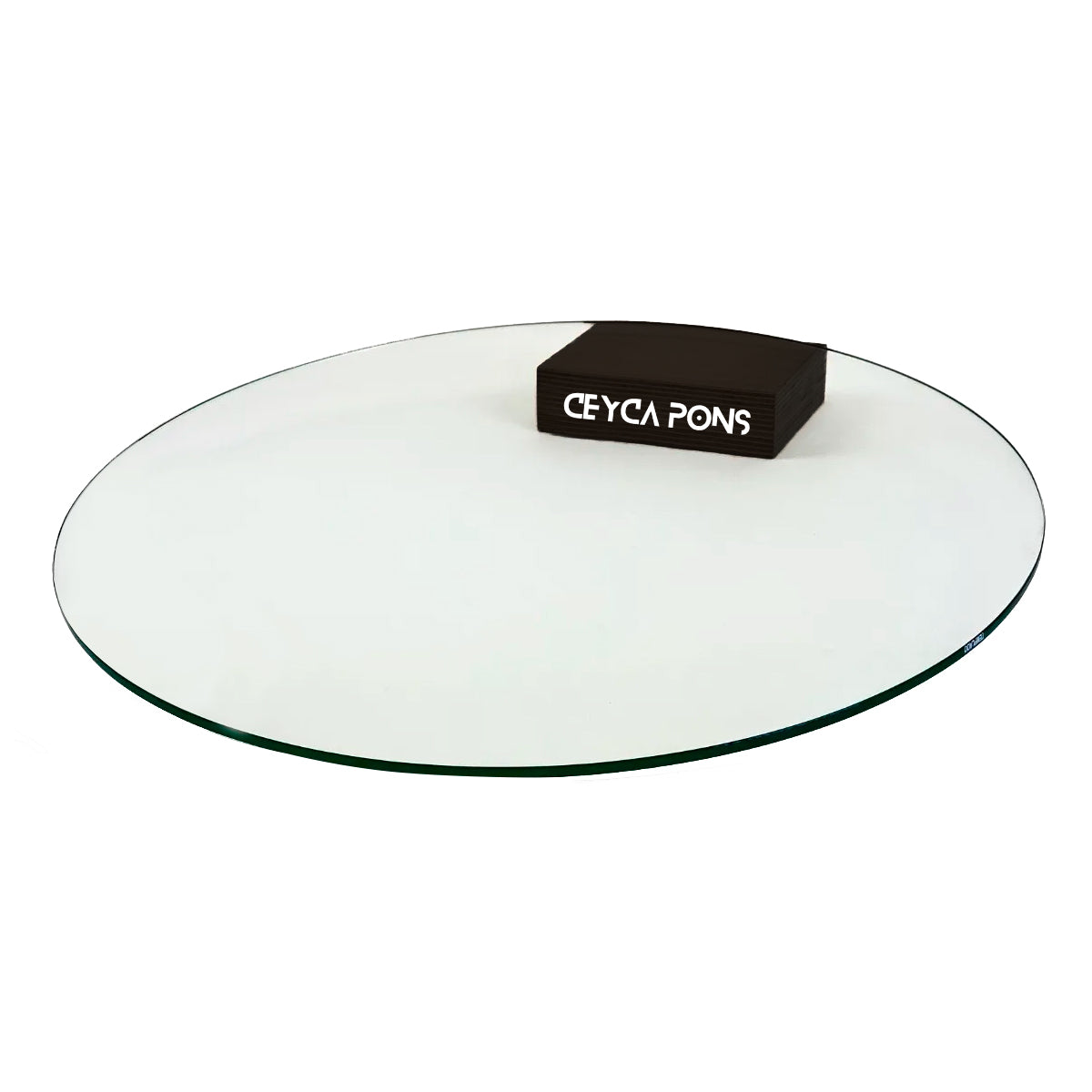 Cubierta Circular Vidrio Claro Templado 100cm Diámetro de Ceyca Pons, vidrio resistente y transparente para mesas.