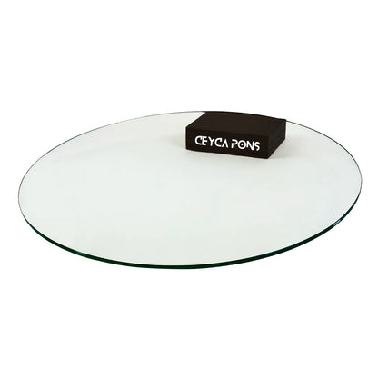 Cubierta Circular Vidrio Claro Templado 100cm Diámetro de Ceyca Pons, vidrio resistente y transparente para mesas.