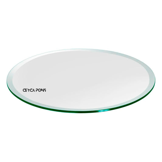 Cubierta Circular Vidrio Claro Templado 100cm Diámetro de Ceyca Pons, vidrio resistente y transparente para protección.