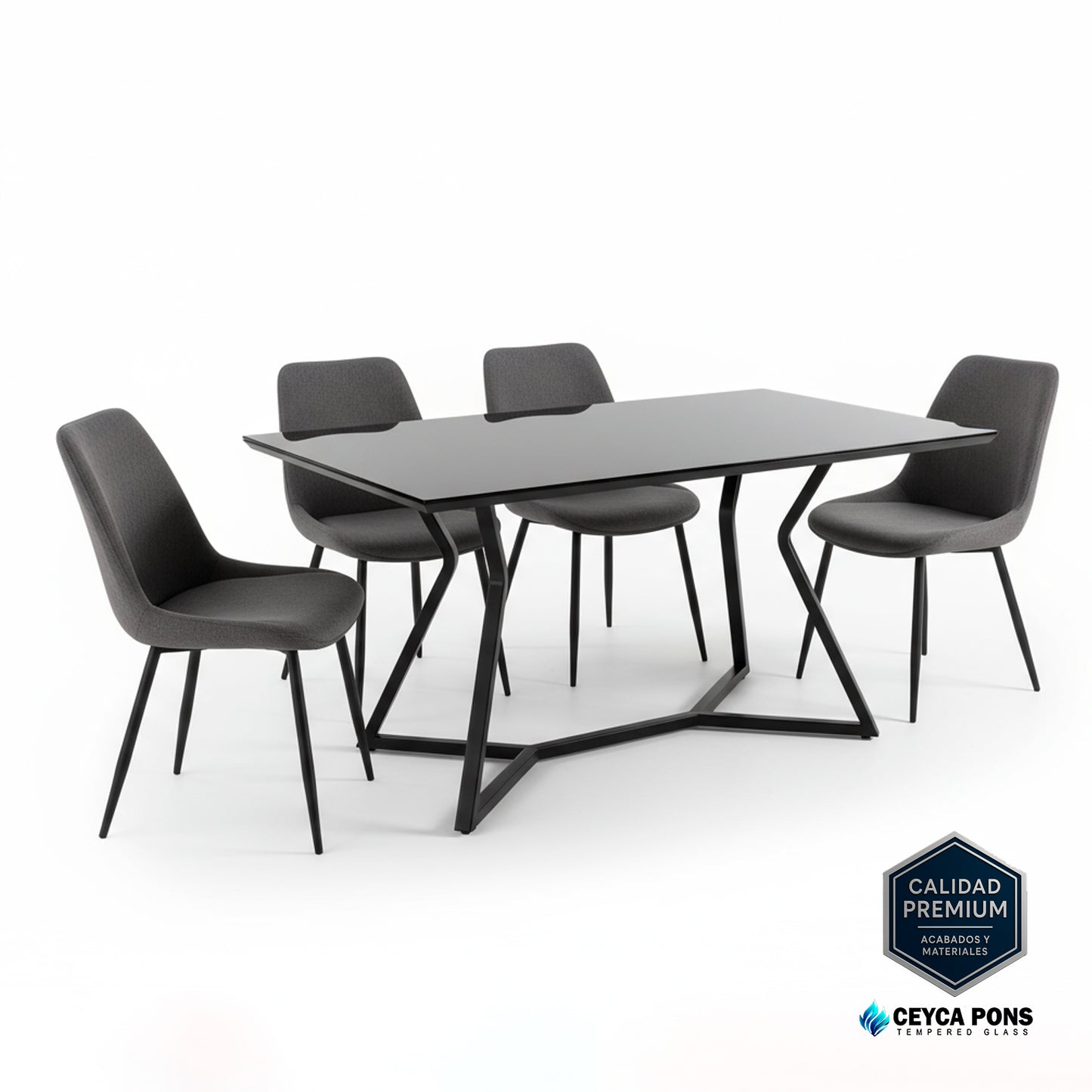 CEYCAPONS Vidrio Templado Rectangular Pintado Negro Absoluto 110x60cm