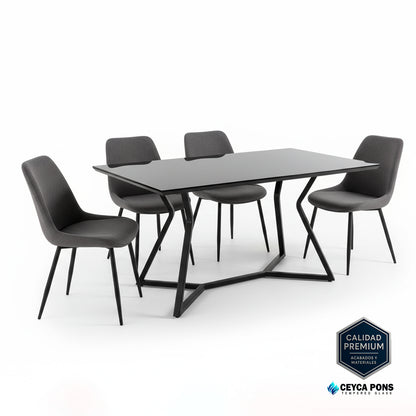 CEYCAPONS Vidrio Templado Rectangular Pintado Negro Absoluto 110x60cm