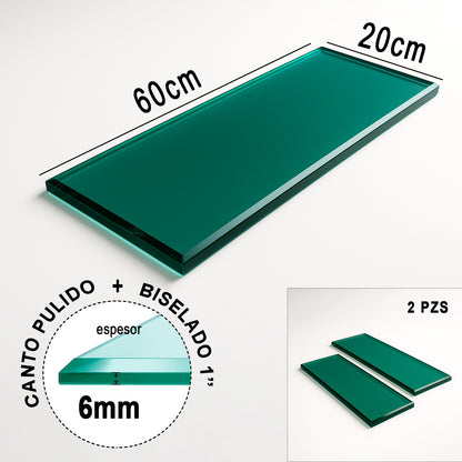 Repisa Rectangular Vidrio Tintex Templado 60x20cm