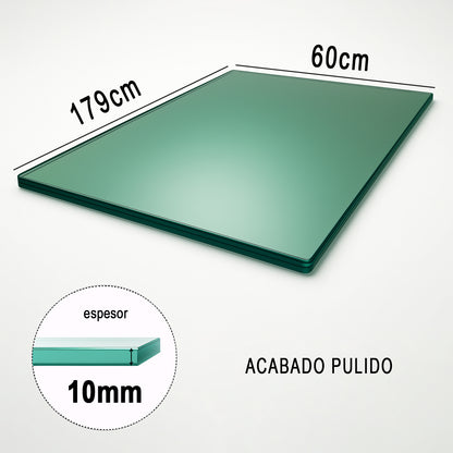 Cubierta Rectangular Vidrio Tintex Templado 179x60cm