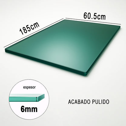 Cubierta Rectangular Vidrio Tintex Templado 185x60.5cm