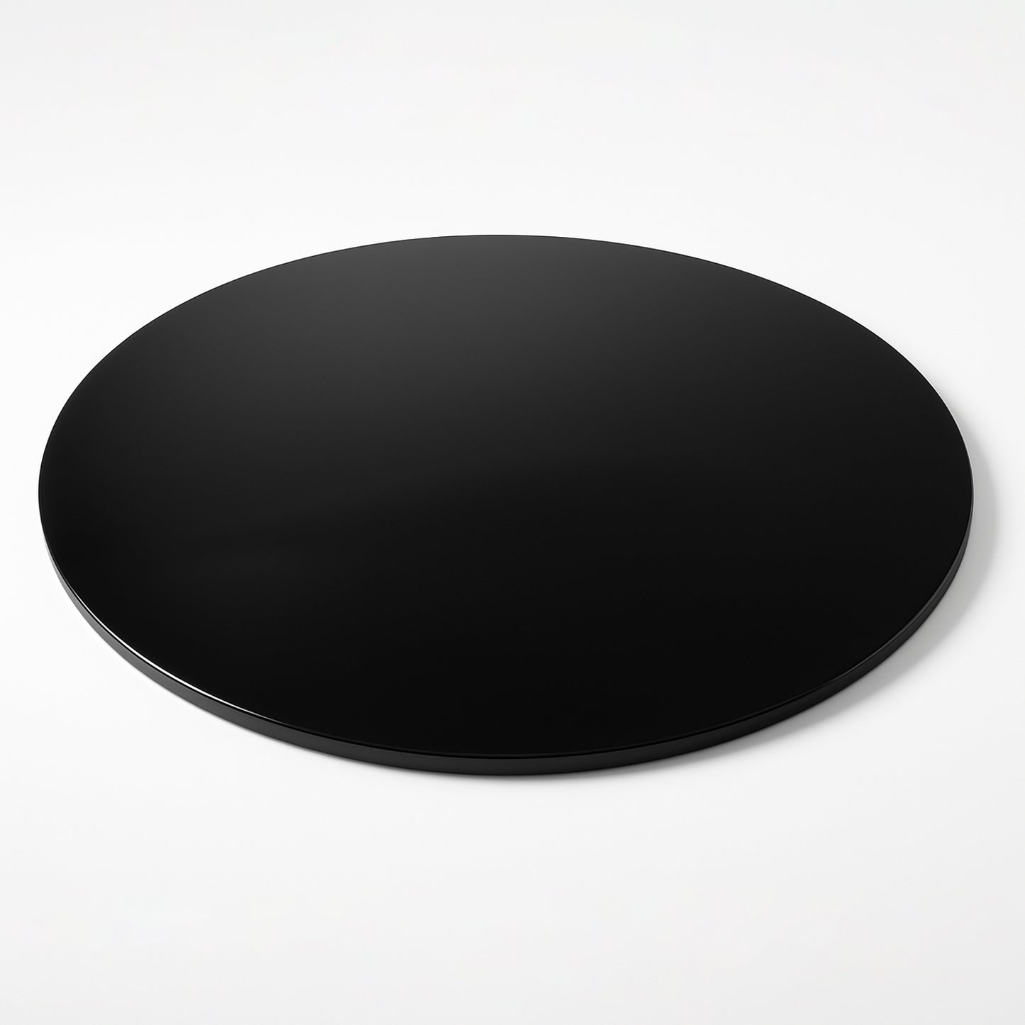 Cubierta Circular Vidrio Templado Negro Absoluto 140cm Diámetro