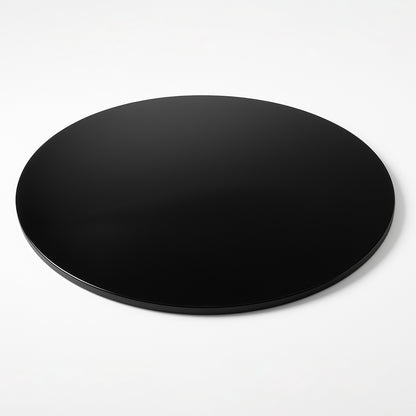 Cubierta Circular Vidrio Templado Negro Absoluto 140cm Diámetro
