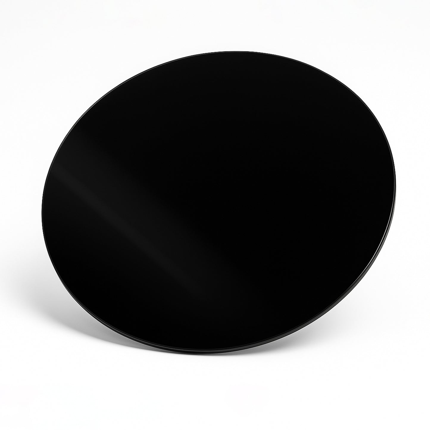 Cubierta Circular Vidrio Templado Negro Absoluto 140cm Diámetro