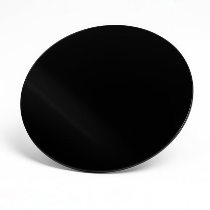 Cubierta Circular Vidrio Templado Negro Absoluto 140cm Diámetro