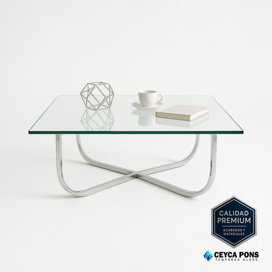 CEYCAPONS Cubierta Cuadrada de Vidrio Templado Claro 58x58cm