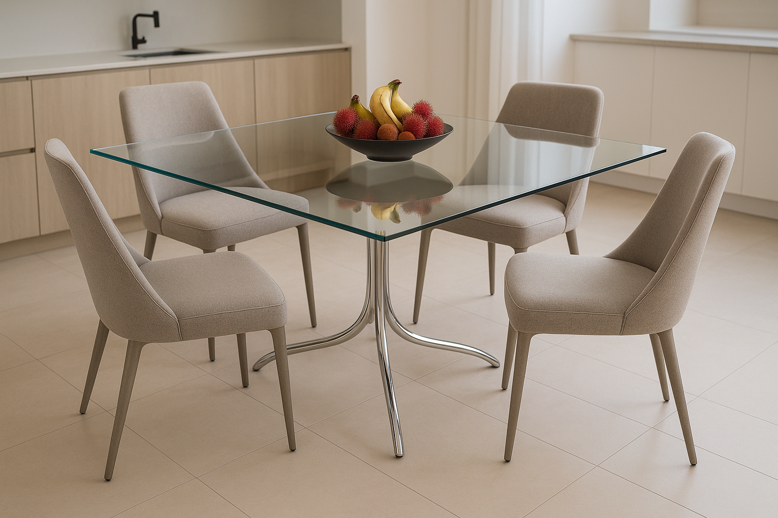Mesa de comedor lifestyle vista diagonal