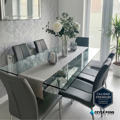 CEYCAPONS Cubierta Rectangular Vidrio Claro Templado 240x130cm