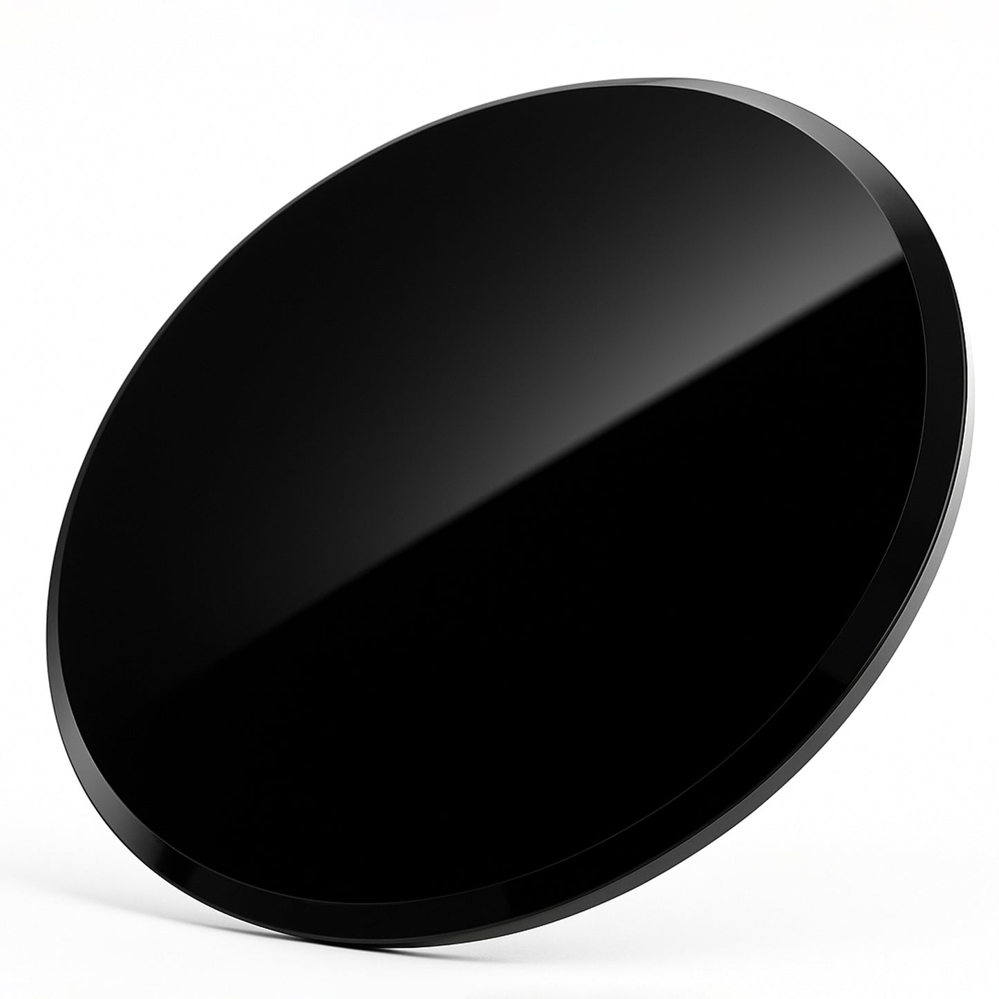 Cubierta Circular Vidrio Templado Negro Absoluto 140cm Diámetro