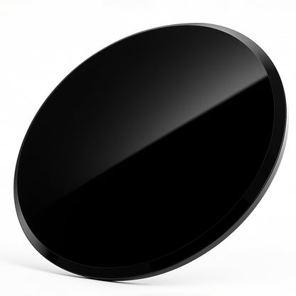 Cubierta Circular Vidrio Templado Negro Absoluto 140cm Diámetro